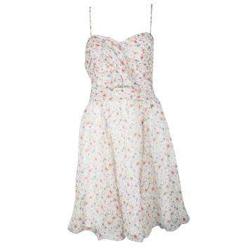 Pre Owned John Galliano Multicolor Floral Printed Silk Sleeveless Dress L