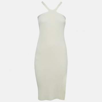 Pre Owned Jonathan Simkhai Ivory White Rib Knit Tabitha Dress S
