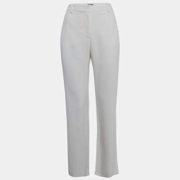 Pre Owned Joseph Ivory Stretch Cream Coleman Trousers M