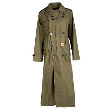 Pre Owned Joseph Khaki Twist Cotton Urb Double Breasted Trench Coat M