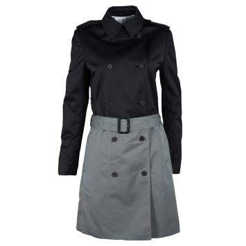 Pre Owned Joseph Black and Cloud Techno Taffeta Benicio Belted Trench Coat M