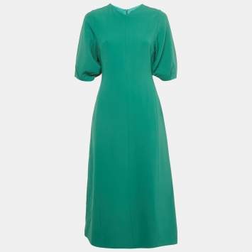 Pre Owned Joseph Green Stretch Crepe Long Dress S