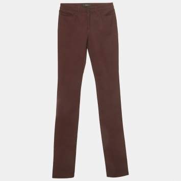 Pre Owned Joseph Burgundy Stretch Gabardine Nino Pants S