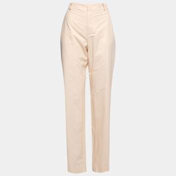 Pre Owned Joseph Cream Cotton Straight Leg Pants M