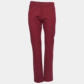 Pre Owned Joseph Burgundy Stretch Denim Jeans M Waist 30"