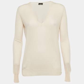 Pre Owned Joseph Pink Cashmere Knit V-Neck Sweater S