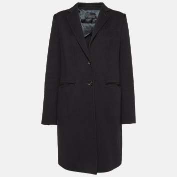 Pre Owned Joseph Black Wool & Cashmere Mid-Length Coat L