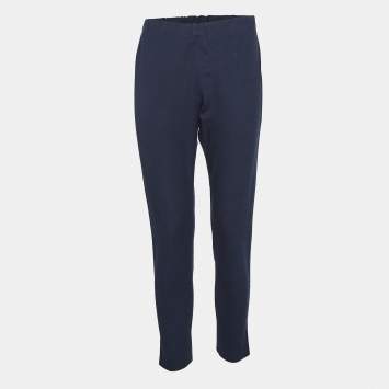 Pre Owned Joseph Navy Blue Stretch Gabardine Ankle Length Pants M