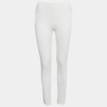 Pre Owned Joseph White Gabardine Tight Fit Leggings M