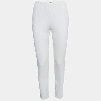 Pre Owned Joseph White Gabardine Tight Fit Leggings M