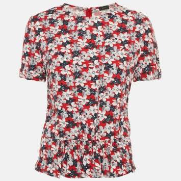 Joseph Multicolor Floral Print Crepe Top M