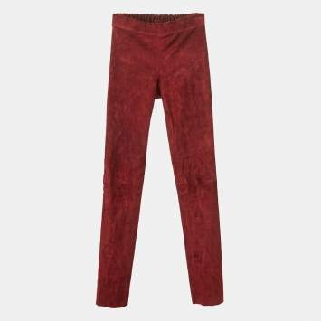 Joseph Burgundy Stretch Suede Legging S