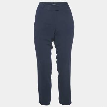 Joseph Navy Blue Stretch Crepe Ben Trousers M