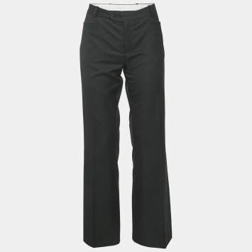 Joseph Black Wool Wide Leg Rocket Super 100 Trousers M