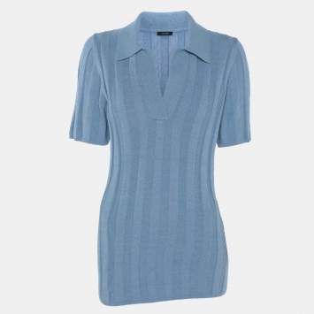Joseph Blue Rib Knit T-Shirt XS