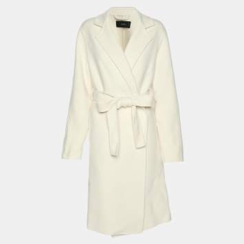 Joseph Off White Wool & Cashmere Cenda Double Face Coat M