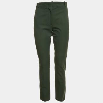 Pre Owned Joseph Dark Green Cotton Blend Straight Fit Trousers M