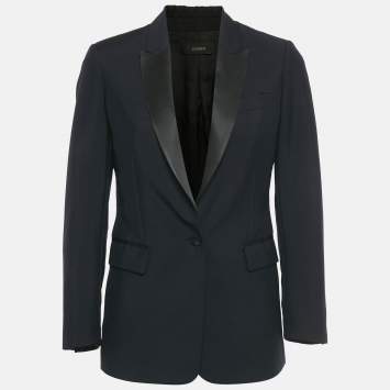Pre Owned Joseph Midnight Blue Wool Single Breasted Tuxedo Jacket S