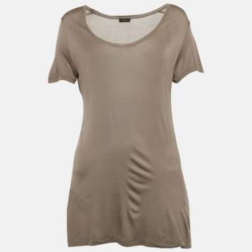 Pre Owned Joseph Grey Jersey Scoop Neck T-Shirt XL