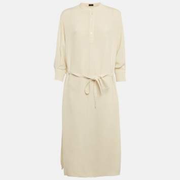 Pre Owned Joseph Cream Silk Lester Maxi Dress L