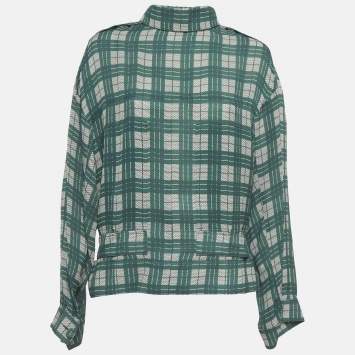 مملوكة مسبقًا جاكيت جوزيف رويس حرير قماش خضراء متقلب مقاس وسط (ميديم)