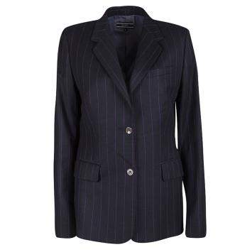 Pre Owned Joseph Black Striped Wool Tailored Blazer L