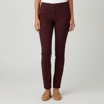 Pre Owned Joseph Burgundy Stretch Gabardine Nino Skinny Jeans XS/Waist 26"