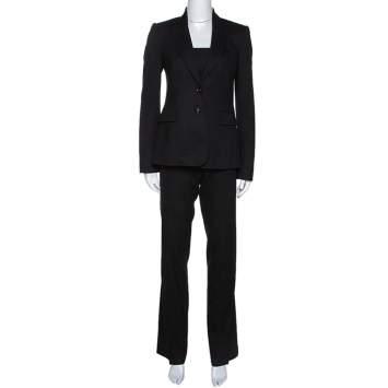 Pre Owned Joseph Black Wool Tailored Pant Suit S