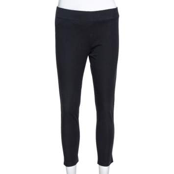 Pre Owned Joseph Black Stretch Light Gabardine Cropped Leggings S
