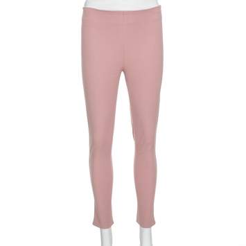 Pre Owned Joseph Light Pink Stretch Gabardine New Tony Cropped Trousers S