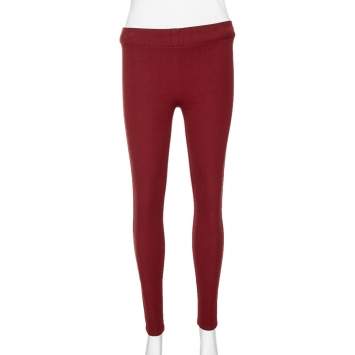 Pre Owned Joseph Burgundy Stretch Gabardine Leggings S
