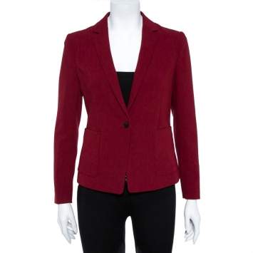 Pre Owned Joseph Burgundy Crepe Jasper Jacket M