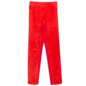 Pre Owned Joseph Red Lambskin & Cotton Stretch Leggings S