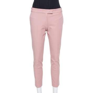 Pre Owned Joseph Blush Pink Stretch Gabardine Queen Cropped Pants S