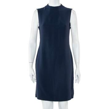 Pre Owned Joseph Navy Blue Fluide Crepe Sleeveless Sammy Dress L