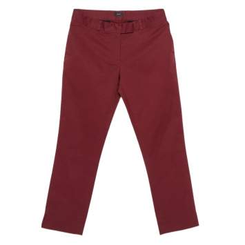 Pre Owned Joseph Burgundy Cotton Chino Pants S