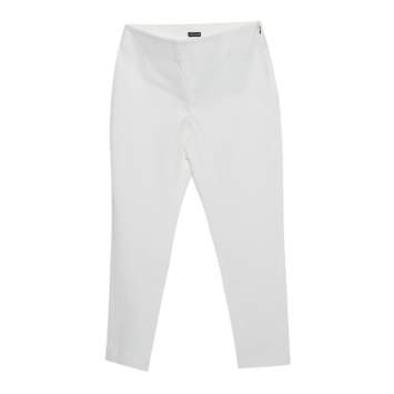 Pre Owned Joseph White Stretch Cotton High Waist Capri Pants S