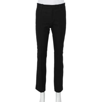 Pre Owned Joseph Black Stretch Cotton Paneled Flared Leg Zed Trousers M