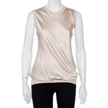 Pre Owned Joseph Beige Wool & Satin Tank Top S
