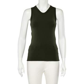 Pre Owned Joseph Military Green Knit Tank Top M