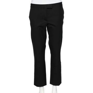 Pre Owned Joseph Black Stretch Gabardine Finley Straight Fit Trousers M