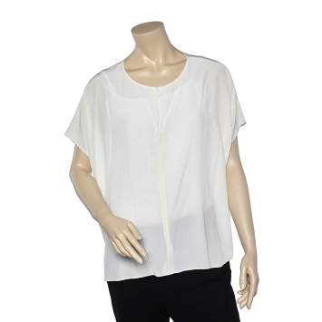 Pre Owned Joseph White Silk Oversized Top M