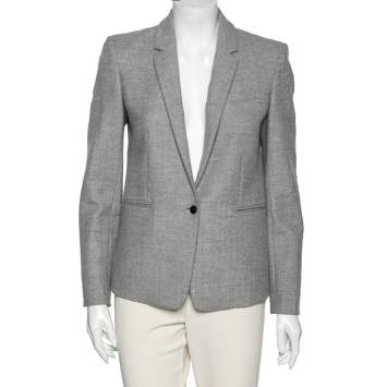 Pre Owned Joseph Grey Wool Melange Will Single Breasted Blazer S