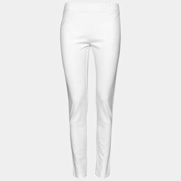 Pre Owned Joseph White Stretch Knit Slim Fit Leggings L