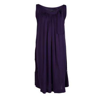 Pre Owned Joseph Purple Silk Gathered Sleeveless Dress S
