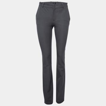 Pre Owned Joseph Grey Stretch-Gabardine Flared New Rocket Trousers S
