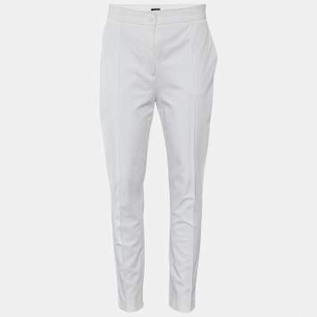 Pre Owned Joseph White Cotton Drill Stretch Juno Trousers M