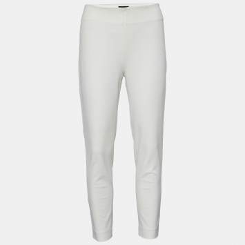 Pre Owned Joseph White Gabardine Stretch New Tony Trousers M