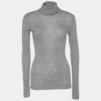 Pre Owned Joseph Grey Cashmere Turtleneck Sweater M