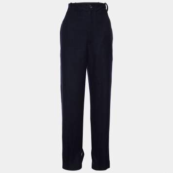 Pre Owned Joseph Navy Blue Light Felt Birkeland Trousers S